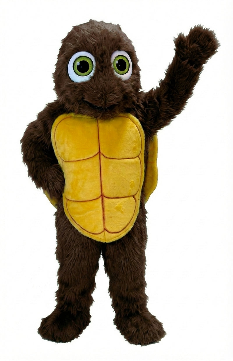 Happy Turtle Mascot (Thermolite) - Long fur / Dark Brown mascot costume