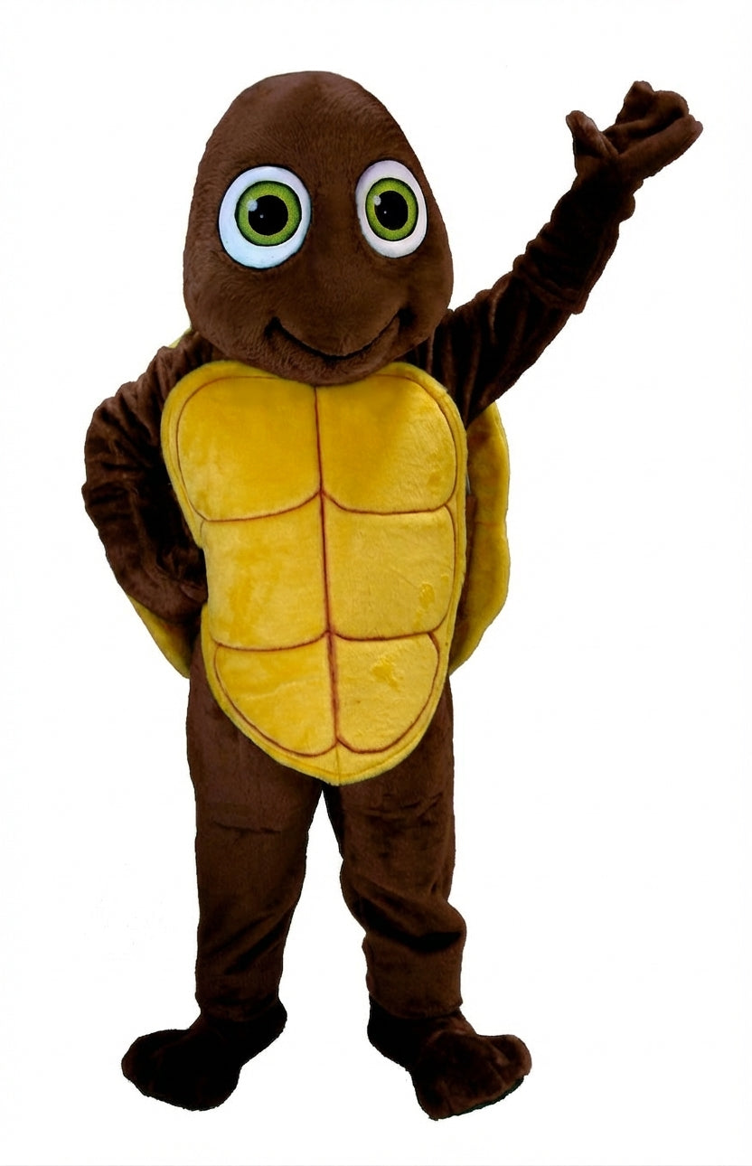 Happy Turtle Mascot (Thermolite) - Short fur / Chocolate Brown mascot costume