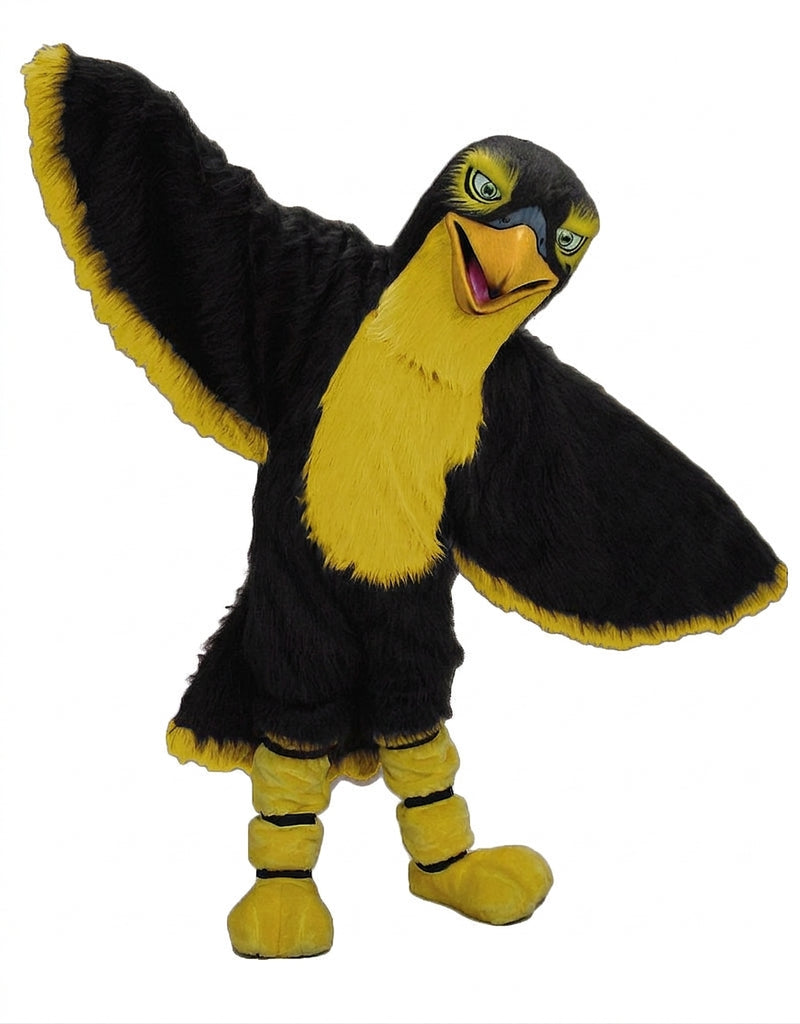 Hawk / Falcon Mascot - Long fur / Black mascot costume
