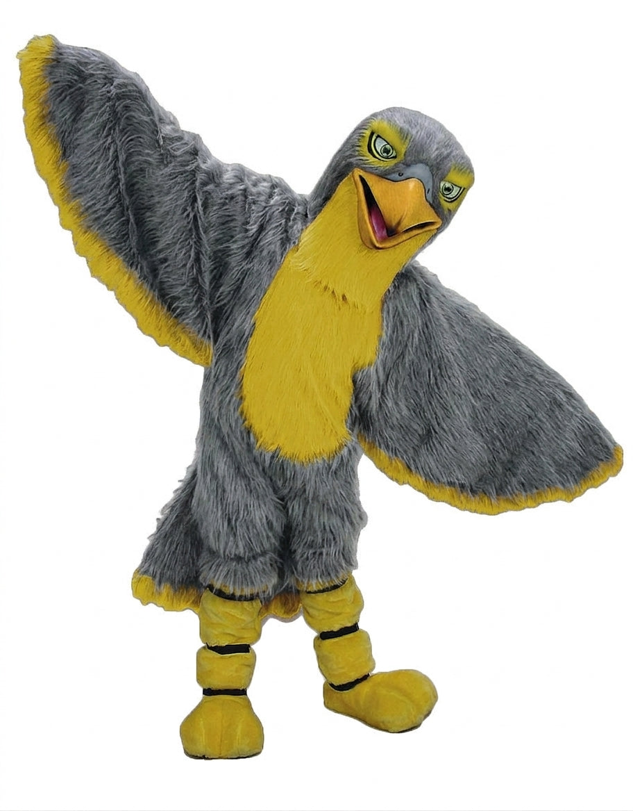 Hawk / Falcon Mascot - Long fur / Grey mascot costume