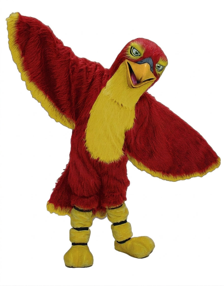 Hawk / Falcon Mascot - Long fur / Red mascot costume