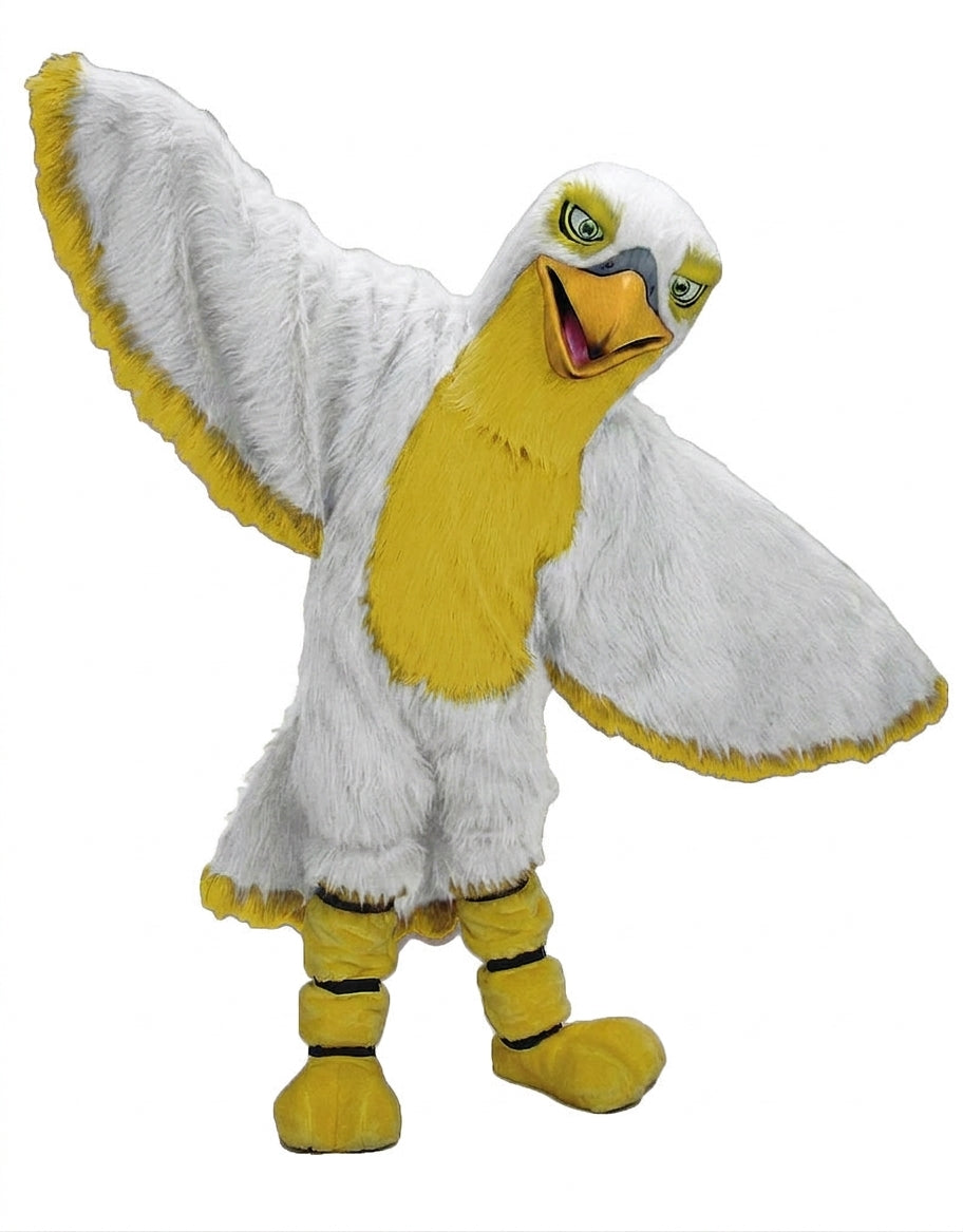 Hawk / Falcon Mascot - Long fur / White mascot costume