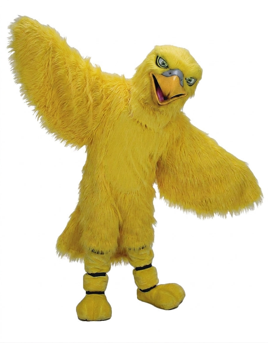 Hawk / Falcon Mascot - Long fur / Yellow mascot costume