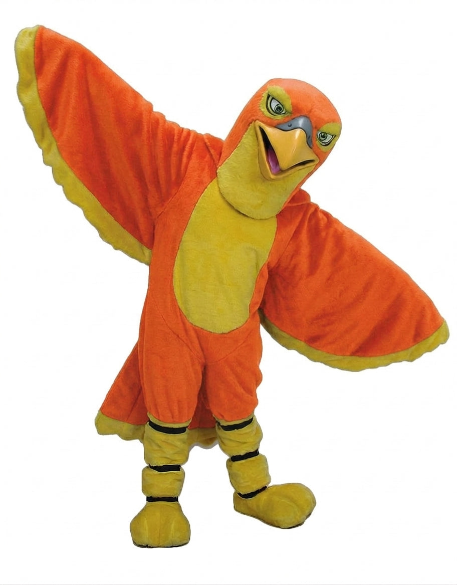 Hawk / Falcon Mascot - Short fur / Bright Orange mascot costume