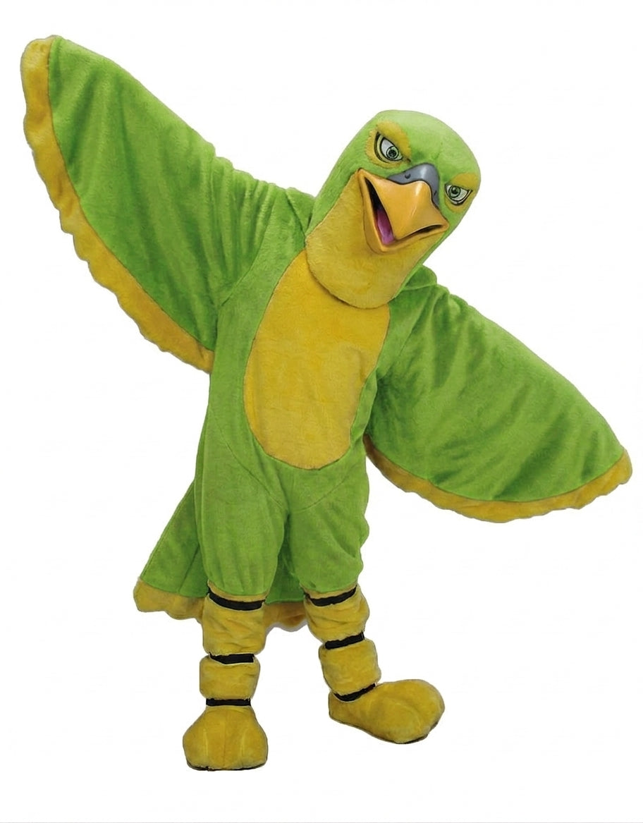 Hawk / Falcon Mascot - Short fur / Lime mascot costume
