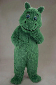 Hippopotamus Mascot - Long fur / Green mascot costume