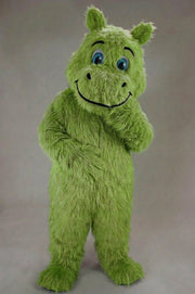 Hippopotamus Mascot - Long fur / Lime mascot costume