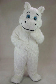 Hippopotamus Mascot - Long fur / White mascot costume