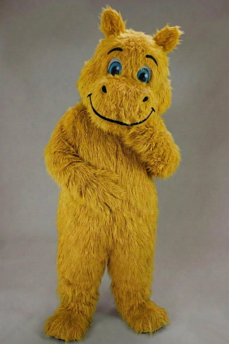 Hippopotamus Mascot - Long fur / Yellow mascot costume