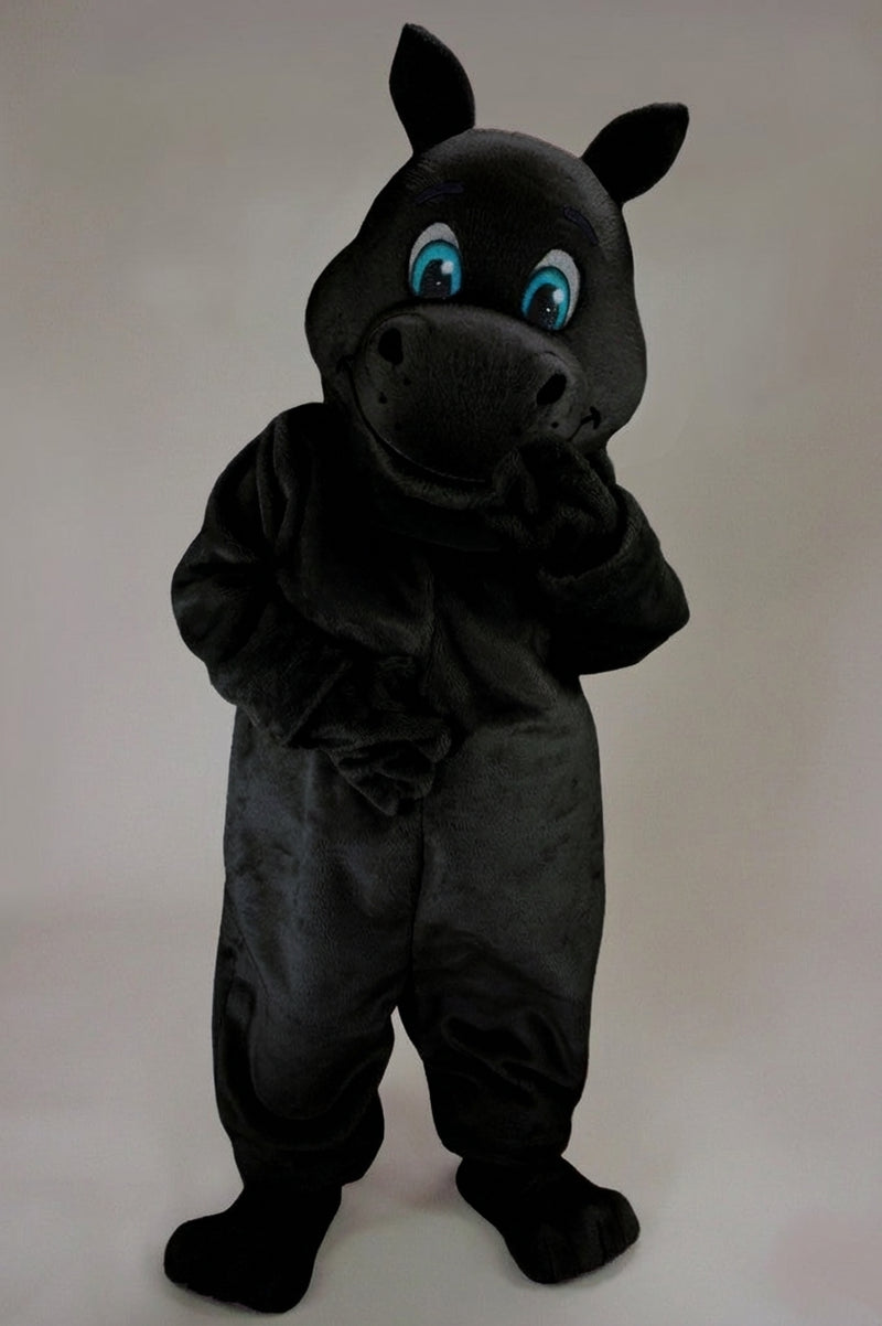 Hippopotamus Mascot - Short fur / Black mascot costume