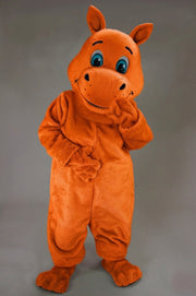 Hippopotamus Mascot - Short fur / Bright Orange mascot costume
