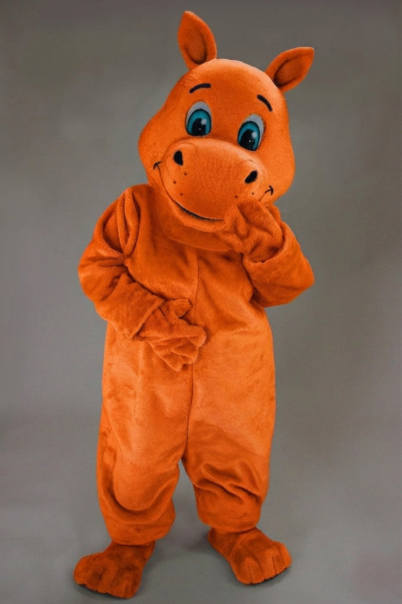 Hippopotamus Mascot - Short fur / Bright Orange mascot costume