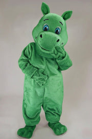 Hippopotamus Mascot - Short fur / Green mascot costume