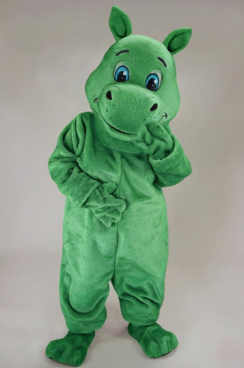 Hippopotamus Mascot - Short fur / Green mascot costume