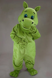 Hippopotamus Mascot - Short fur / Lime mascot costume