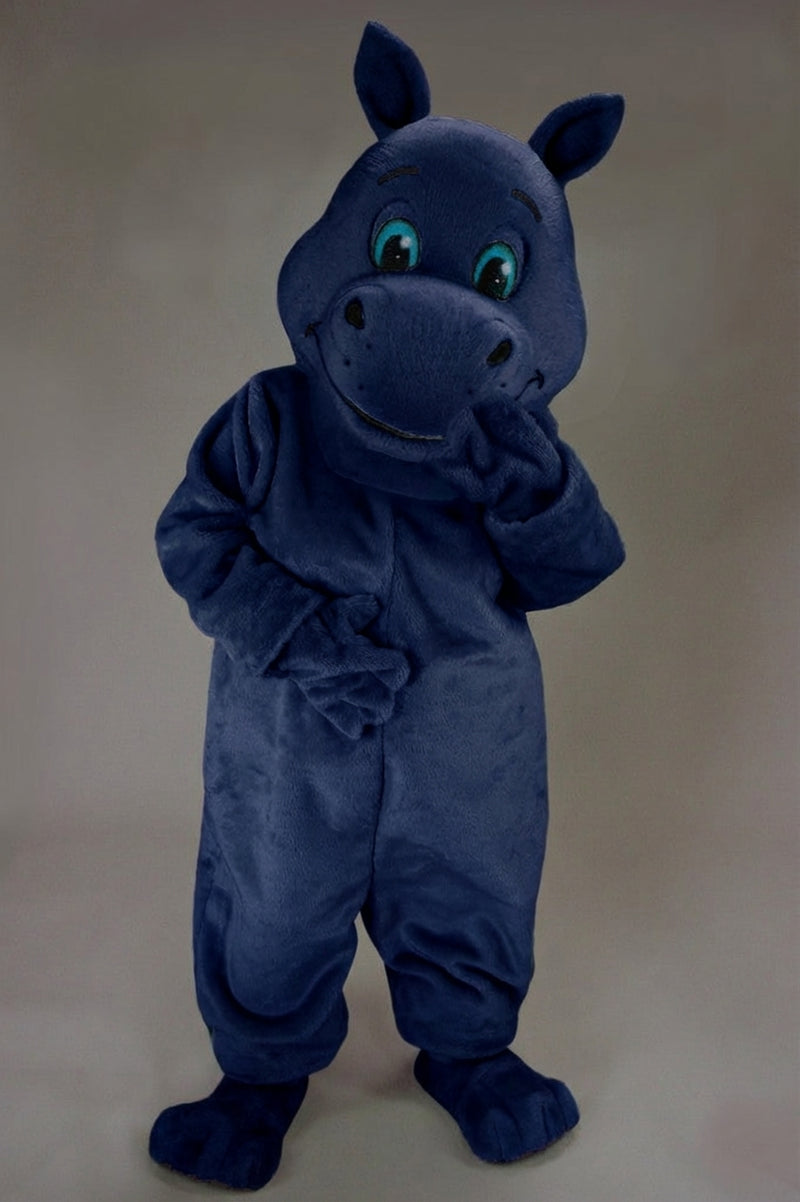 Hippopotamus Mascot - Short fur / Navy Blue mascot costume