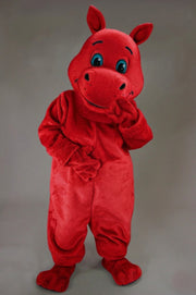 Hippopotamus Mascot - Short fur / Red mascot costume