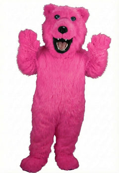 Iggy Polar Bear Mascot - Long fur / Bright Pink mascot costume