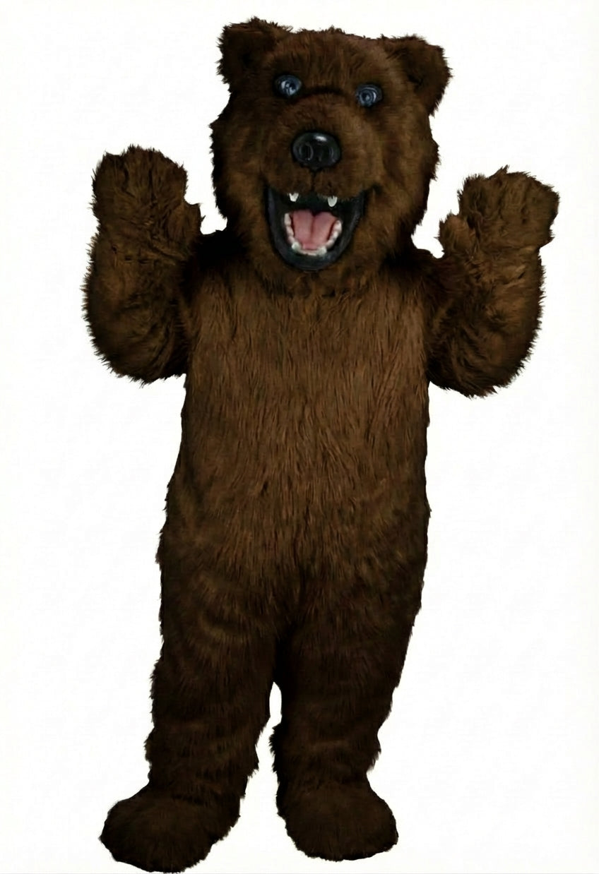 Iggy Polar Bear Mascot - Long fur / Dark Brown mascot costume