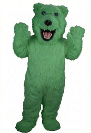 Iggy Polar Bear Mascot - Long fur / Green mascot costume