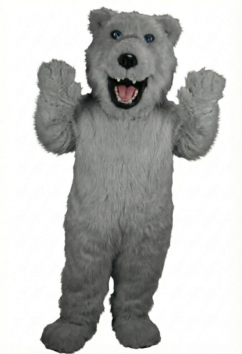 Iggy Polar Bear Mascot - Long fur / Grey mascot costume