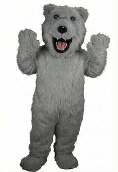 Iggy Polar Bear Mascot - Long fur / Grey mascot costume
