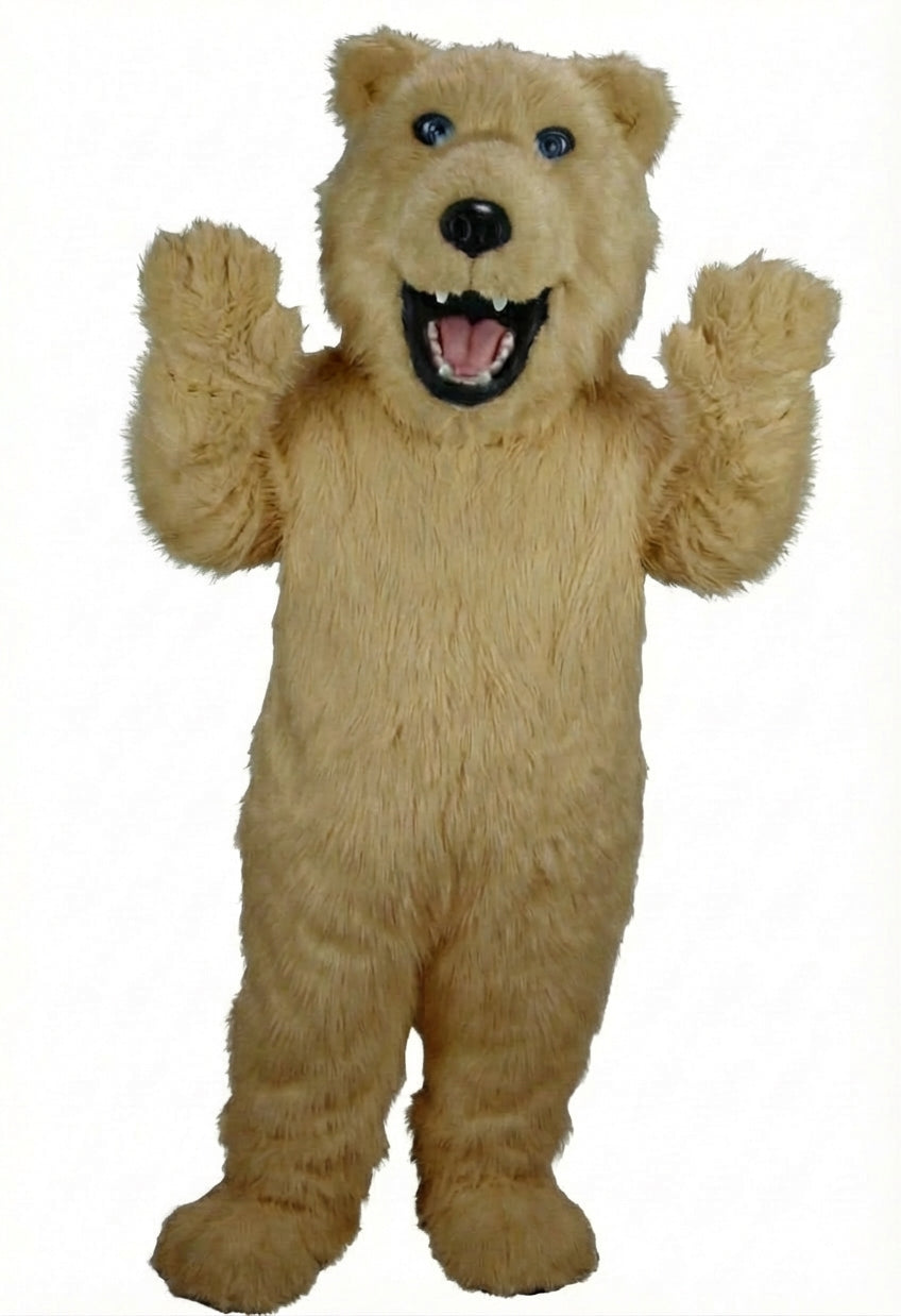 Iggy Polar Bear Mascot - Long fur / Tan mascot costume