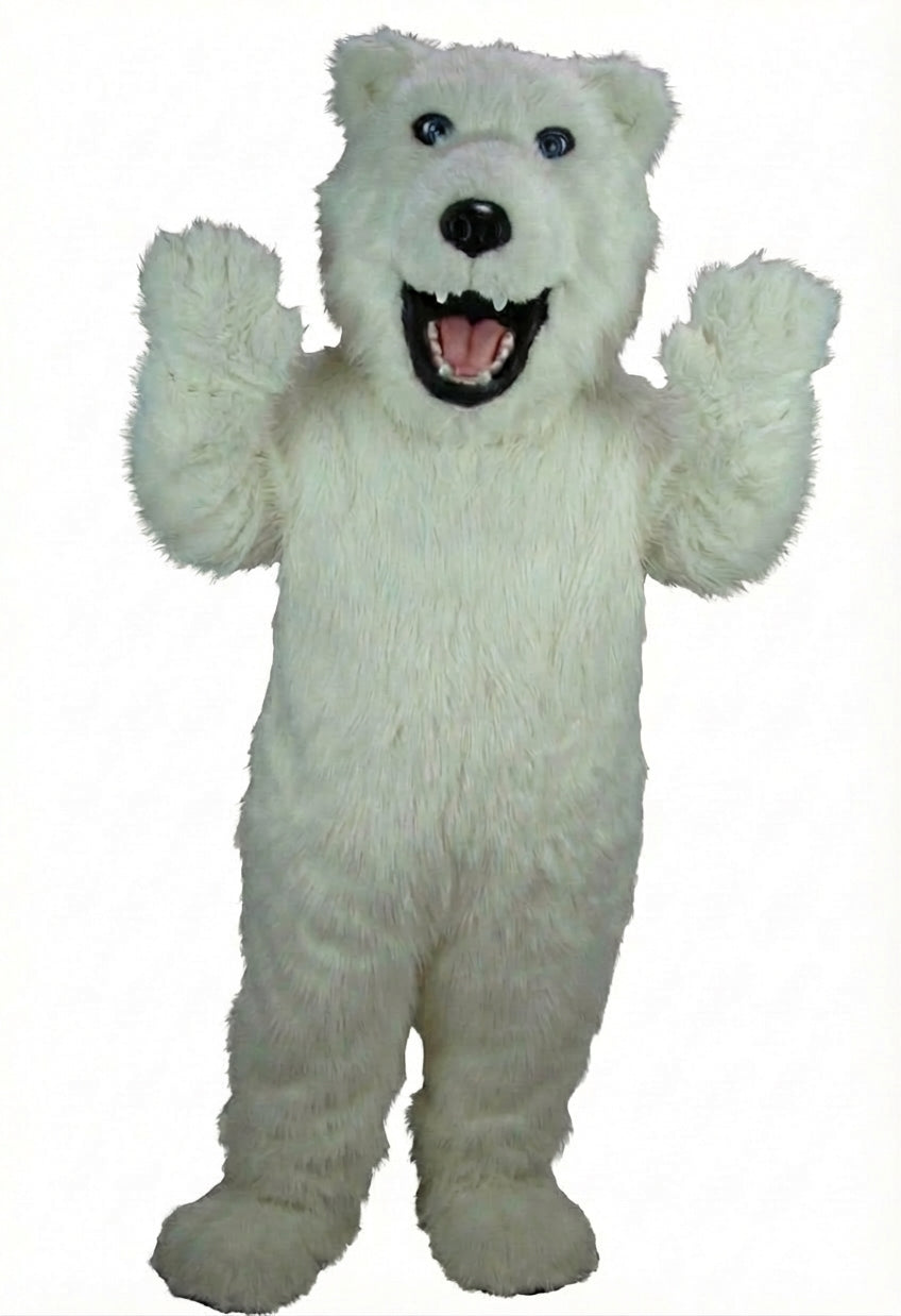 Iggy Polar Bear Mascot - Long fur / White mascot costume