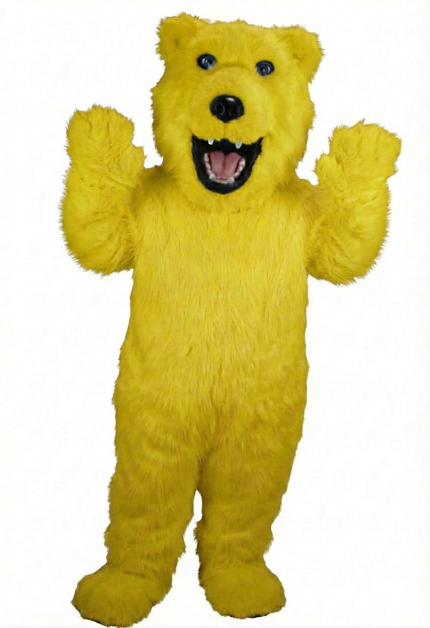Iggy Polar Bear Mascot - Long fur / Yellow mascot costume