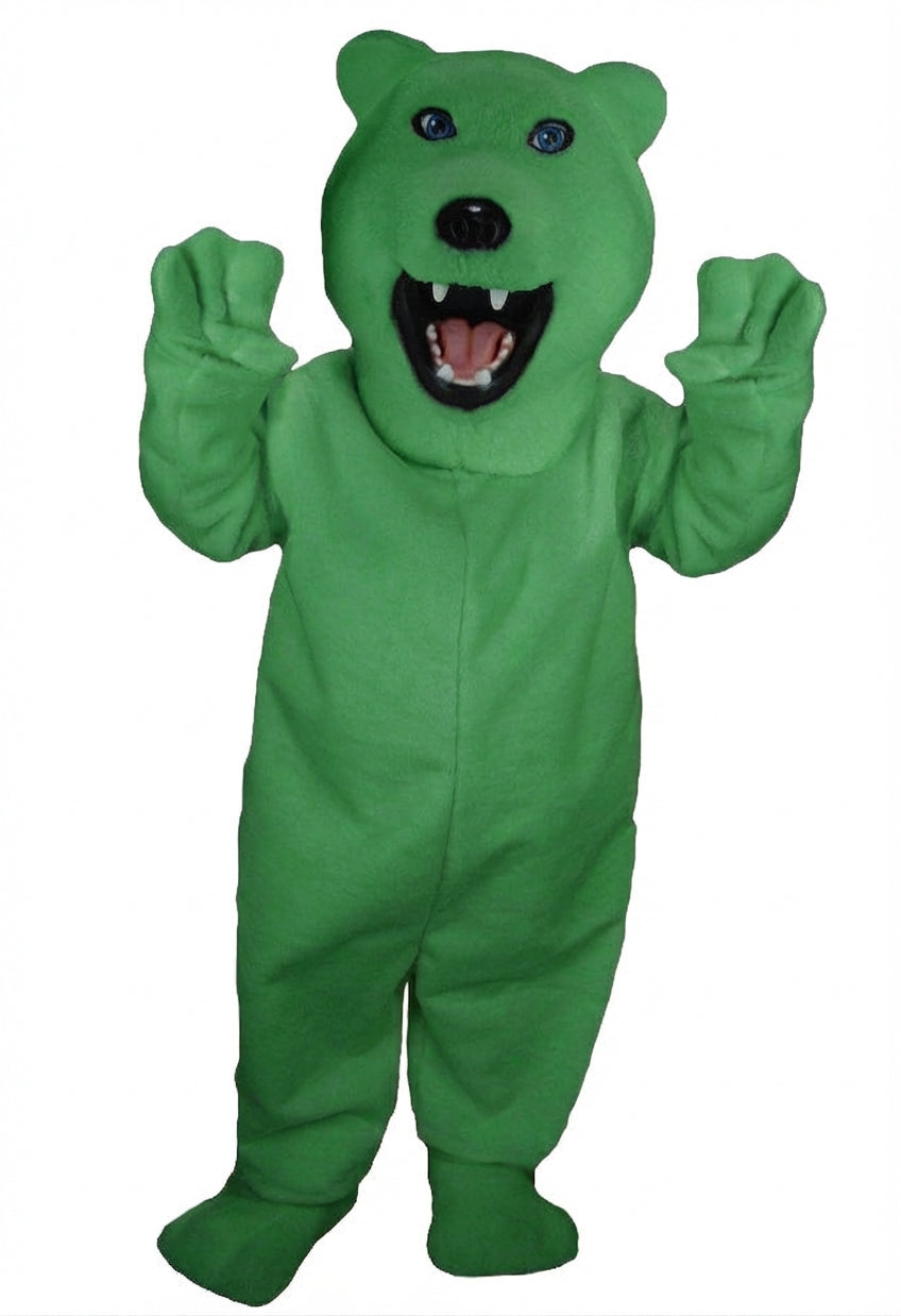 Iggy Polar Bear Mascot - Short fur / Green mascot costume