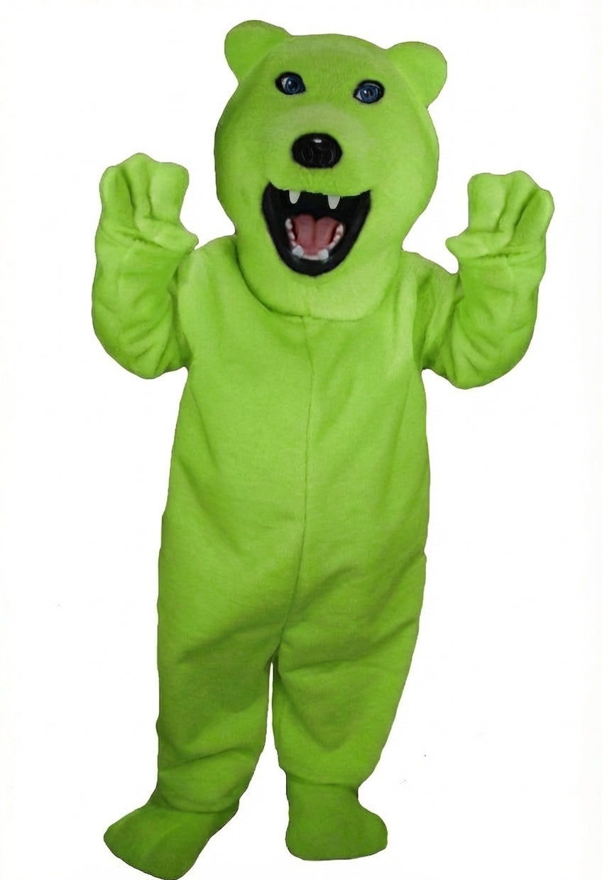 Iggy Polar Bear Mascot - Short fur / Lime mascot costume