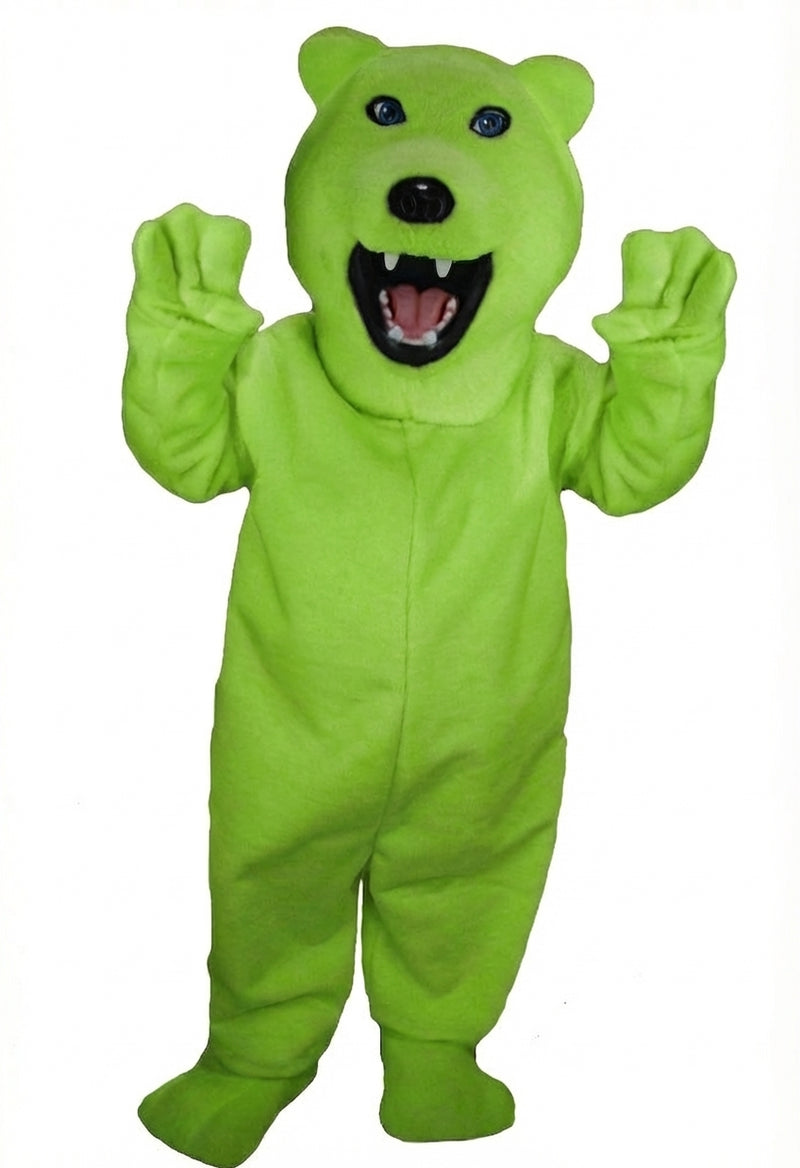 Iggy Polar Bear Mascot - Short fur / Lime mascot costume
