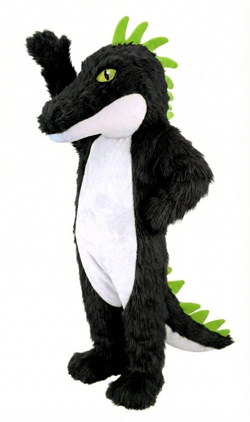 Iguana Mascot (Thermolite) - Long fur / Black mascot costume