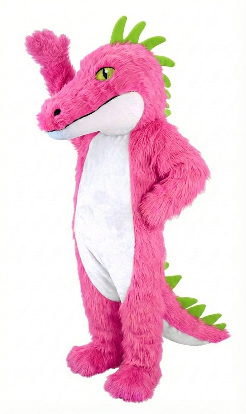 Iguana Mascot (Thermolite) - Long fur / Bright Pink mascot costume