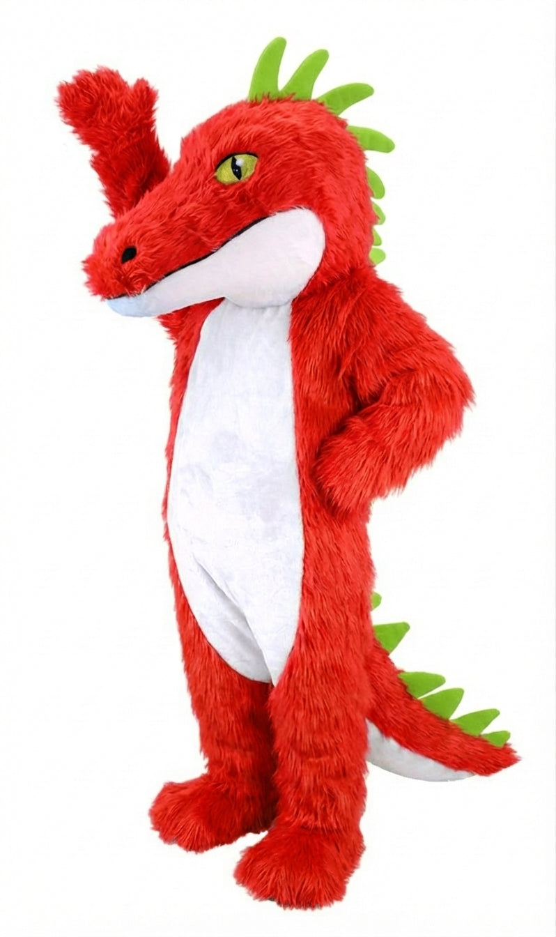 Iguana Mascot (Thermolite) - Long fur / Red mascot costume