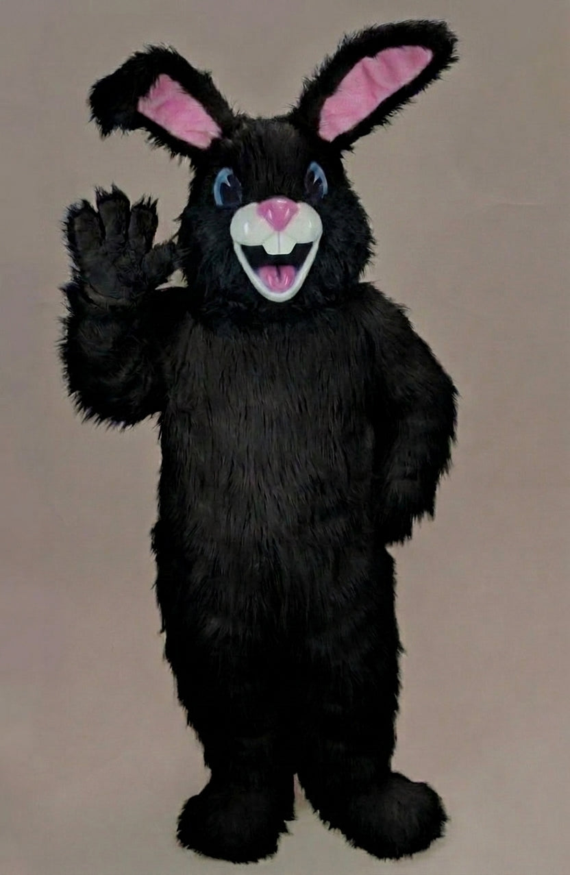 Jack Rabbit Mascot - Long fur / Black mascot costume