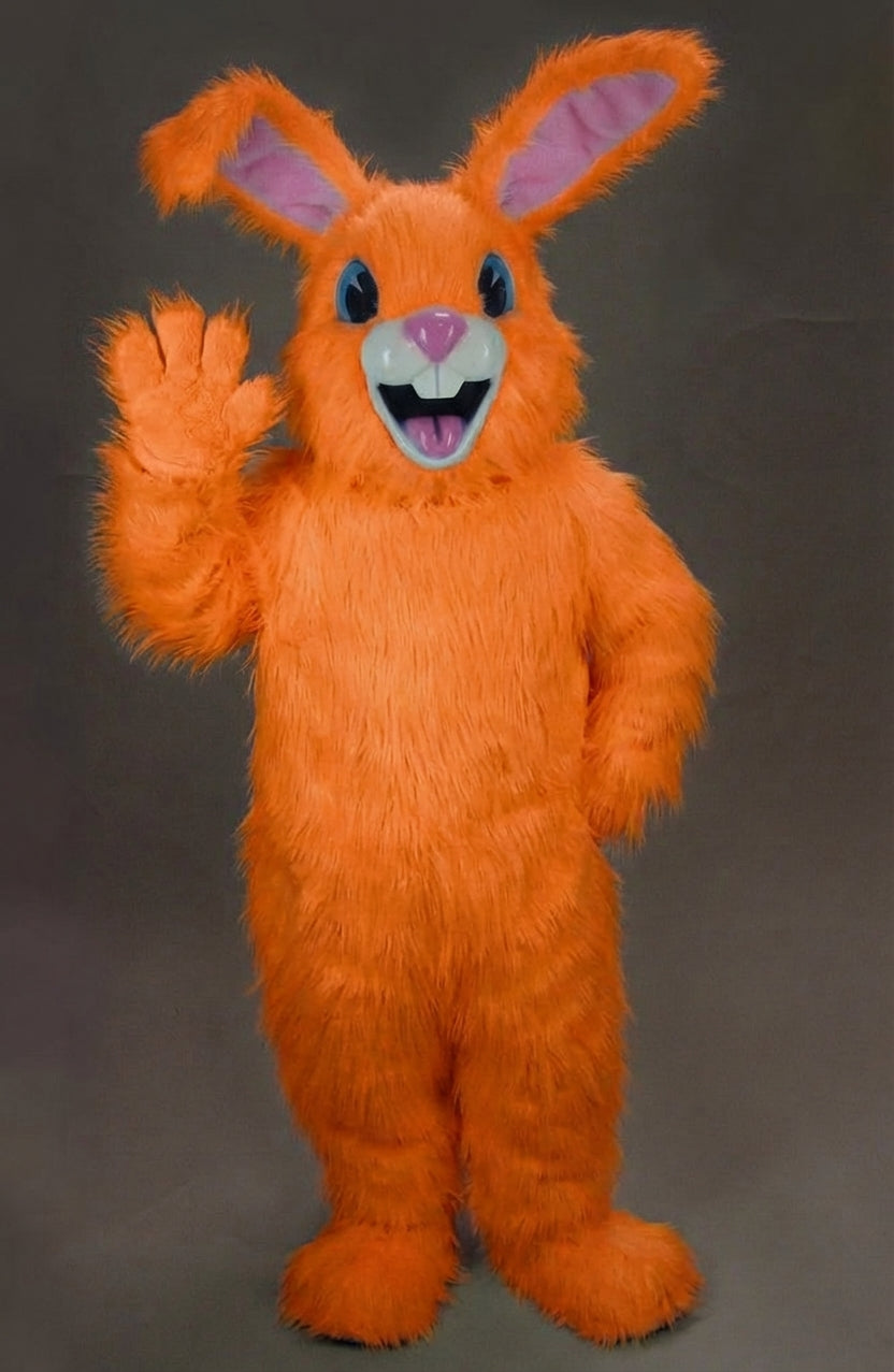 Jack Rabbit Mascot - Long fur / Bright Orange mascot costume