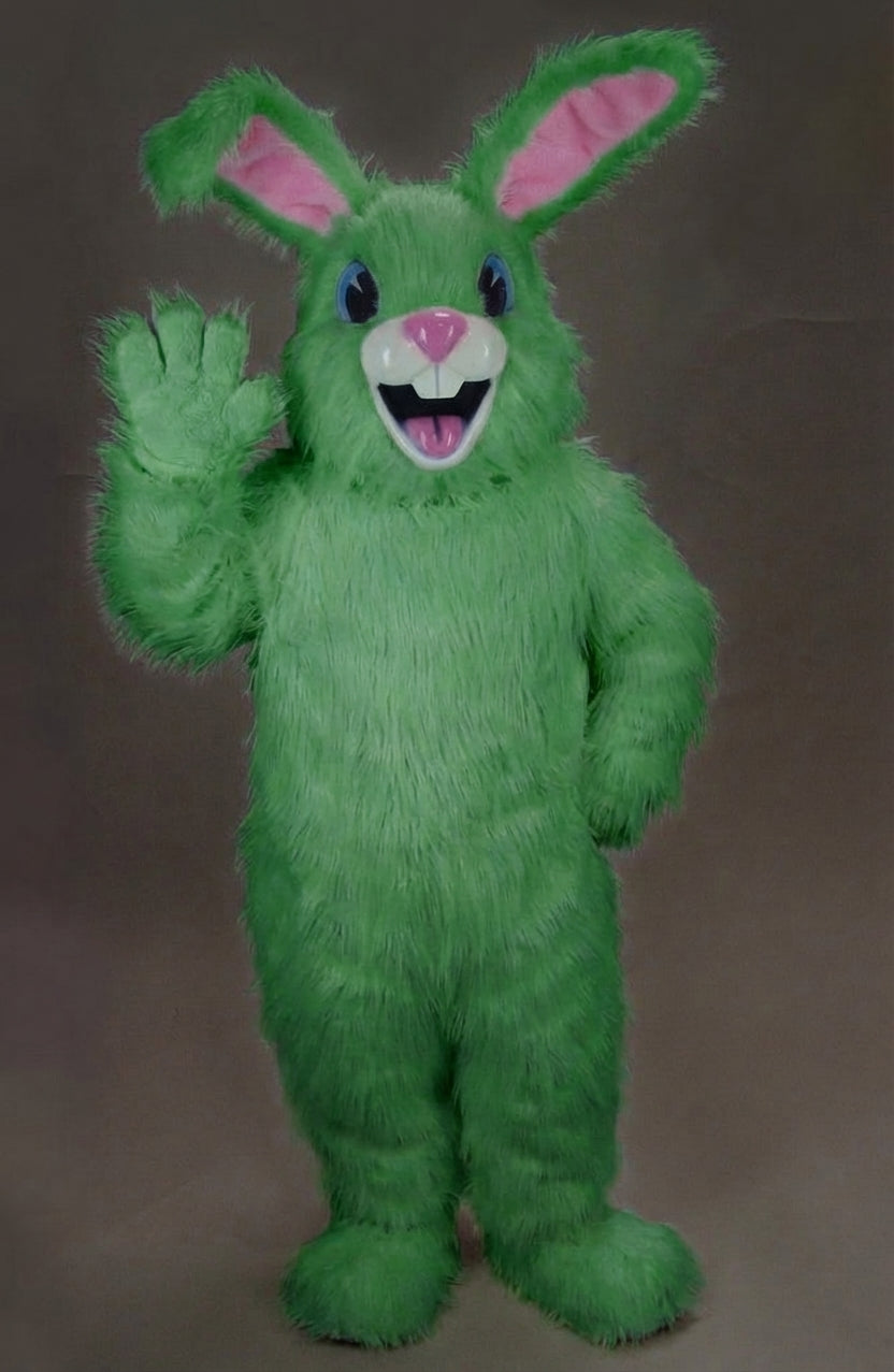 Jack Rabbit Mascot - Long fur / Green mascot costume