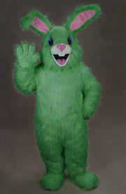 Jack Rabbit Mascot - Long fur / Green mascot costume