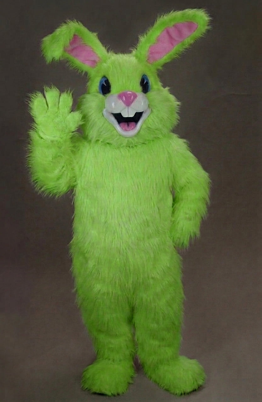 Jack Rabbit Mascot - Long fur / Lime mascot costume