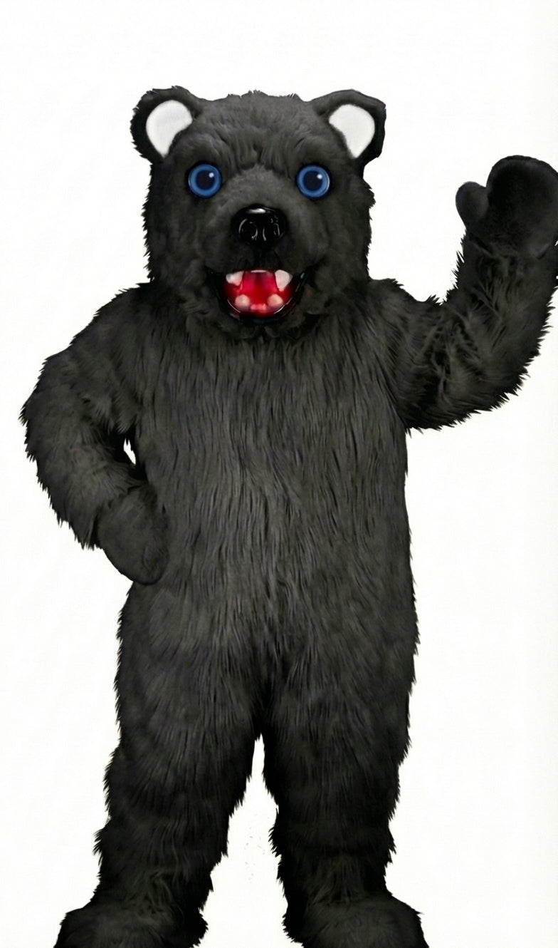 Jr. Polar Bear Mascot (Thermolite) - Long fur / Black mascot costume
