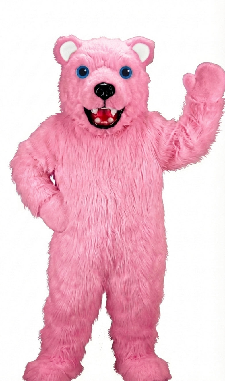 Jr. Polar Bear Mascot (Thermolite) - Long fur / Bright Pink mascot costume