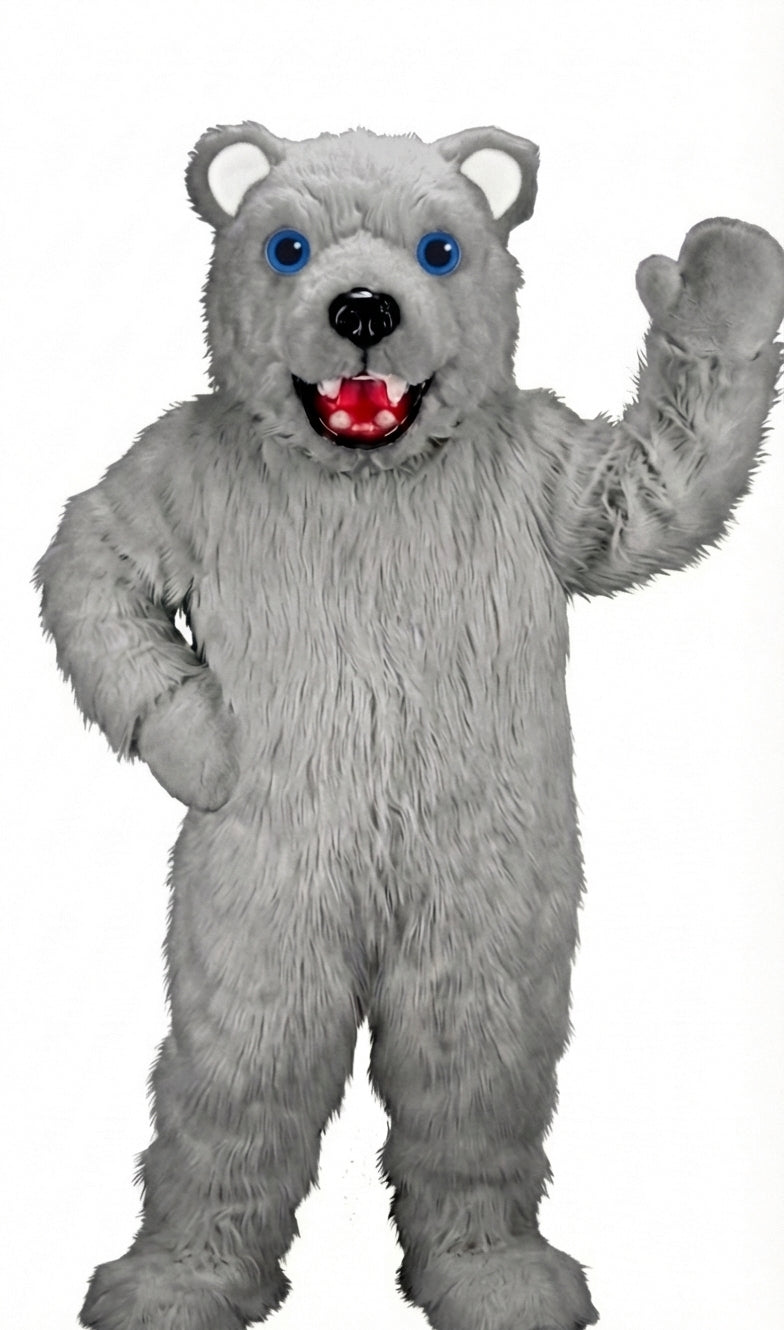 Jr. Polar Bear Mascot (Thermolite) - Long fur / Grey mascot costume