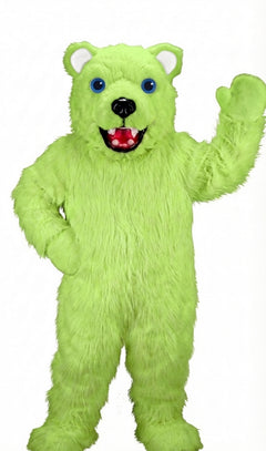 Jr. Polar Bear Mascot (Thermolite) - Long fur / Lime mascot costume