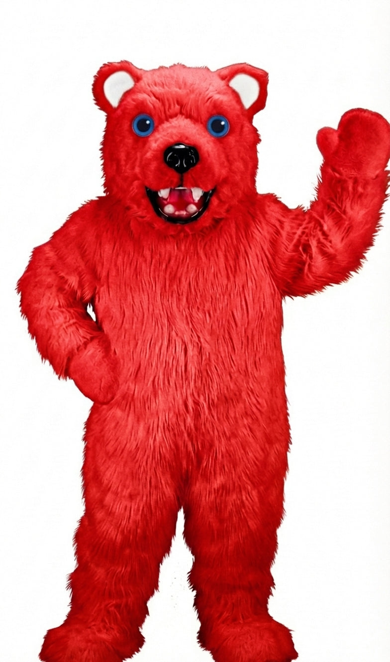 Jr. Polar Bear Mascot (Thermolite) - Long fur / Red mascot costume