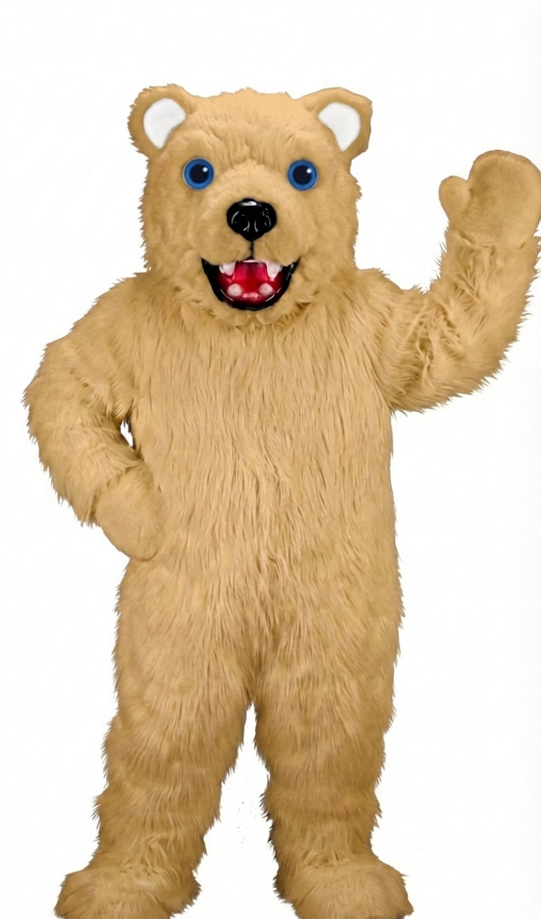 Jr. Polar Bear Mascot (Thermolite) - Long fur / Tan mascot costume