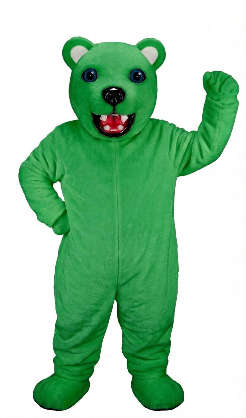Jr. Polar Bear Mascot (Thermolite) - Short fur / Green mascot costume