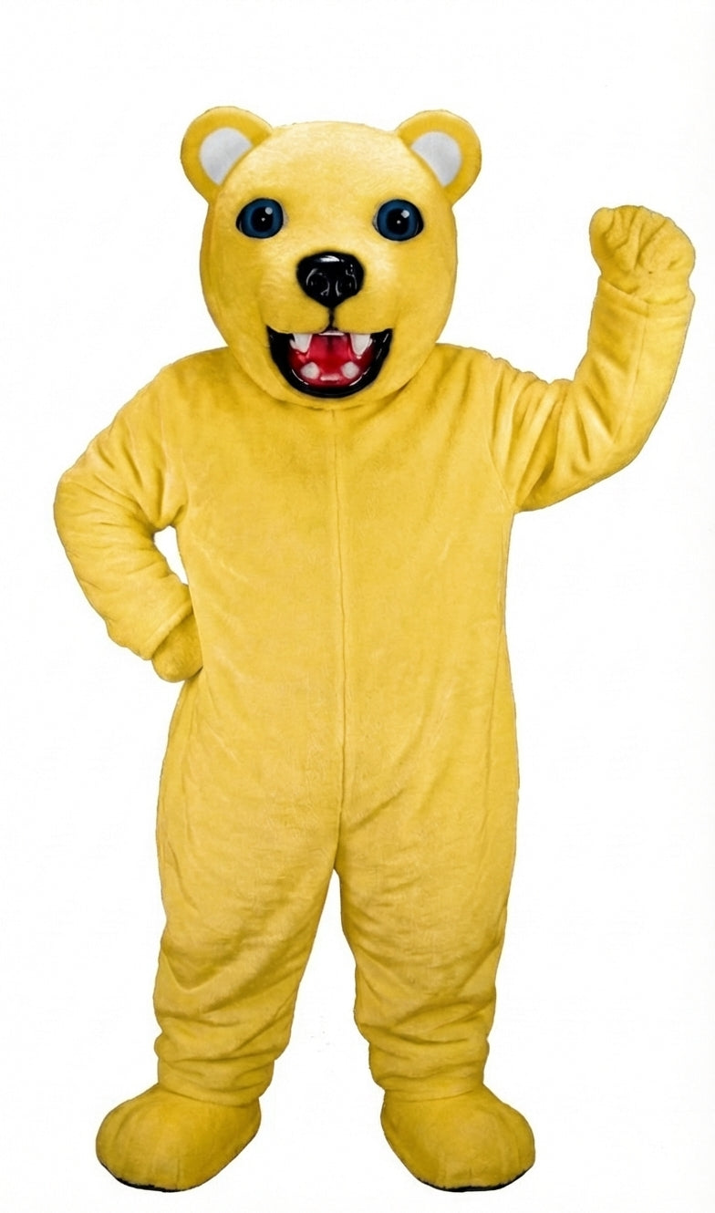 Jr. Polar Bear Mascot (Thermolite) - Short fur / Yellow mascot costume