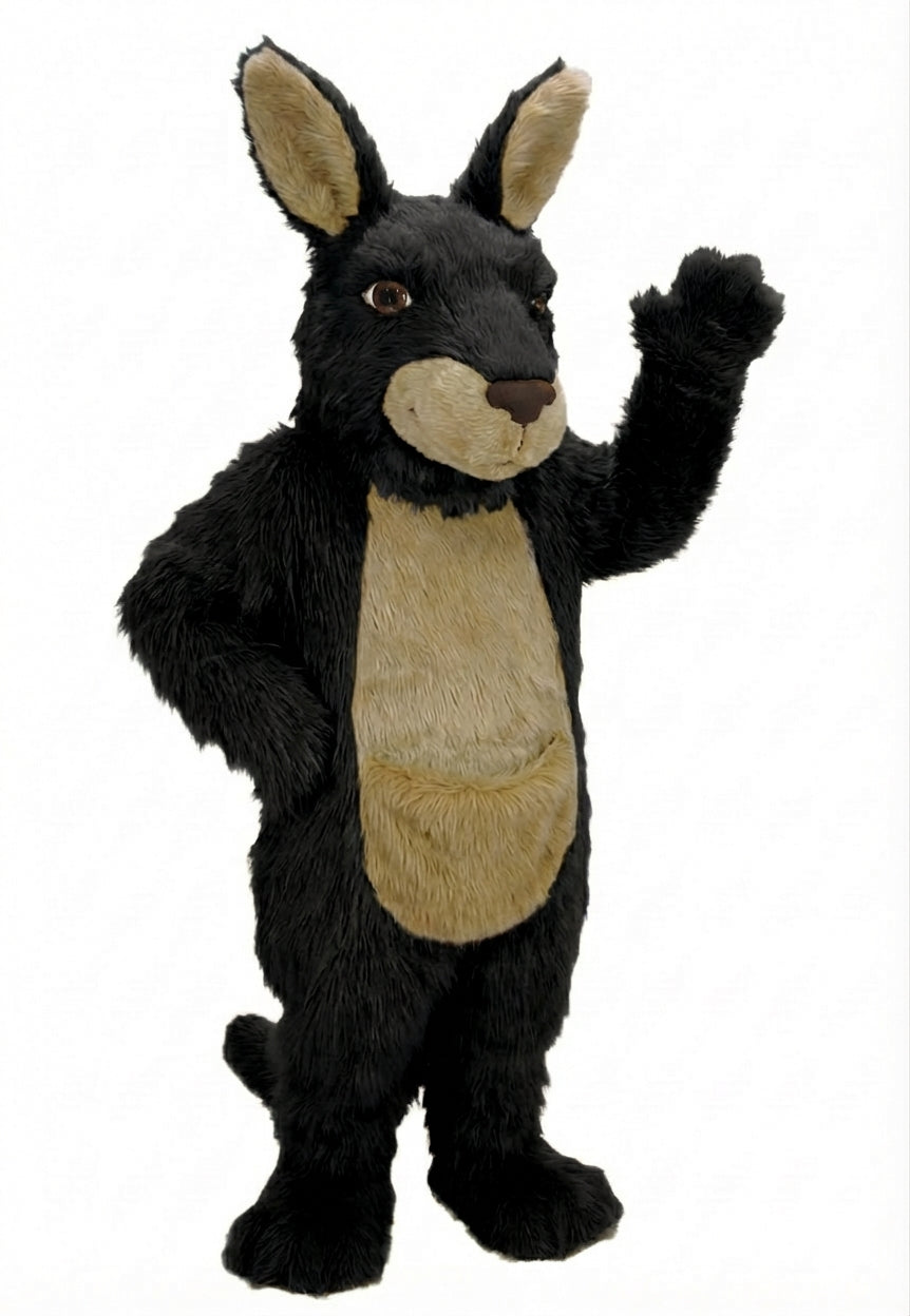 Kangaroo Mascot - Long fur / Black mascot costume