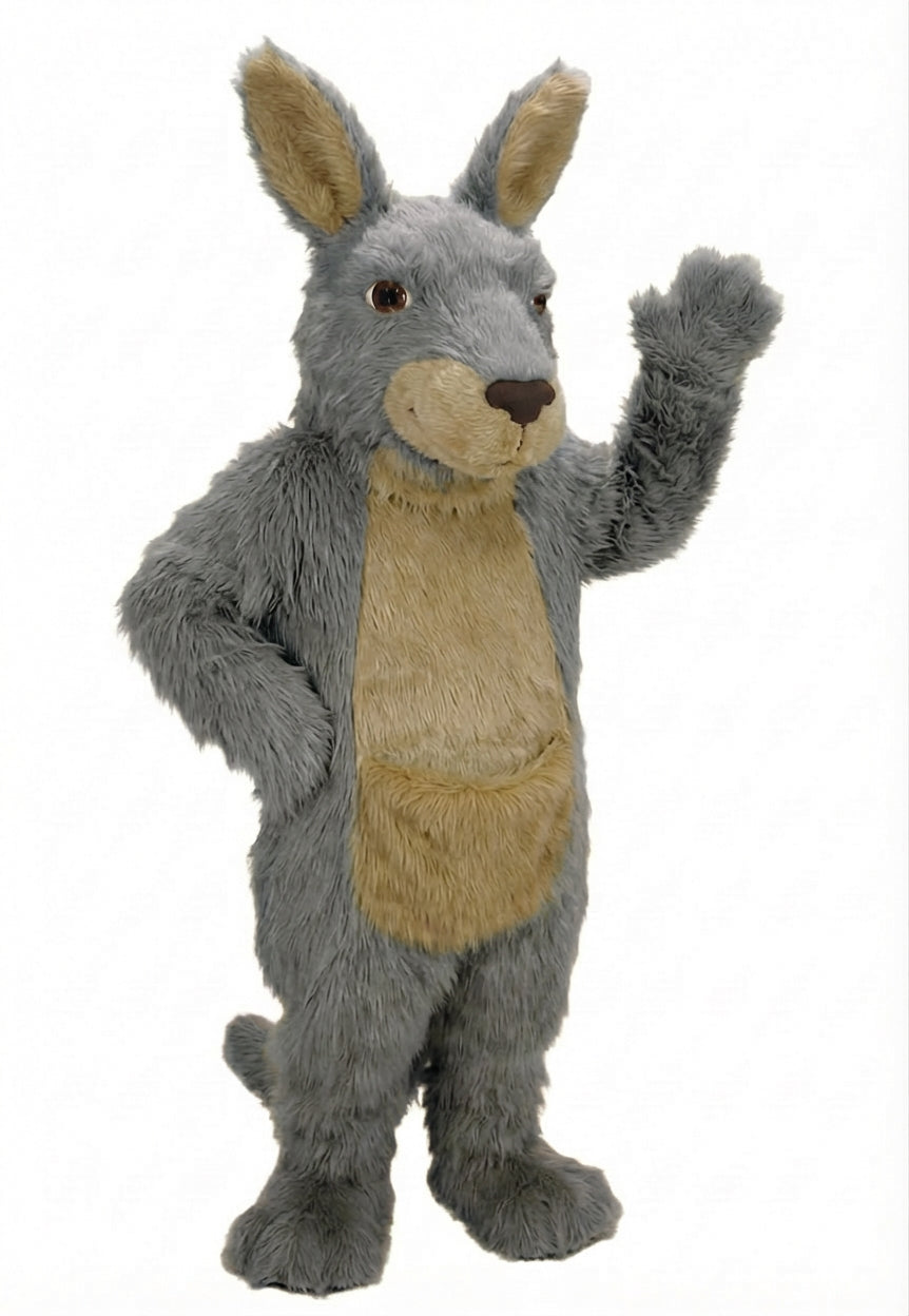 Kangaroo Mascot - Long fur / Grey mascot costume